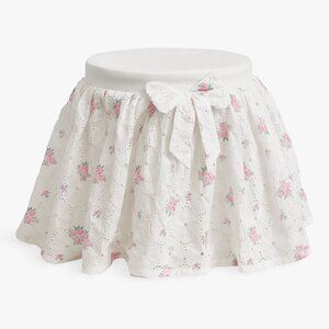 LoveShackFancy x Pottery Barn Vanity Stool Cover Eyelet White Pink Floral NWT